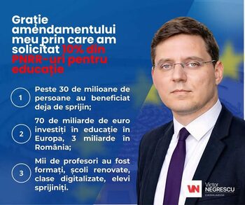 Victor Negrescu: Am propus și am obținut ca 10% din planurile de redresare ale fiecărei țări europene să meargă (…)