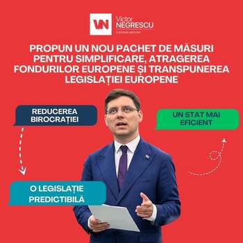 Victor Negrescu: Propun un al 4-lea pachet de măsuri axat pe simplificare și accesarea oportunităților europene