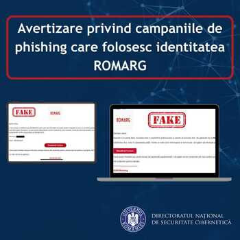 Campanie de phishing care imită comunicări oficiale din partea Romarg, în plină desfășurare (DNSC)