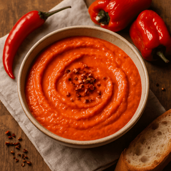 Pastă picantă de ardei copți
