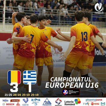 Victorie spectaculoasă a României împotriva Greciei la Campionatul European U-16 de volei