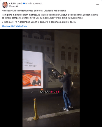 Drulă, scandal în centrul Bucureștiului! Candidatul USR a oprit în trafic o mașină pe care era afișată averea sa de (…)
