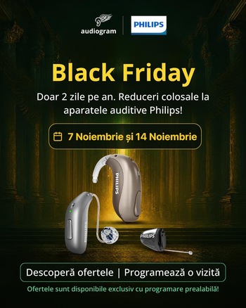 Cele mai mari reduceri din an la aparatele auditive Philips – doar pe 7 și 14 noiembrie, la Audiogram!