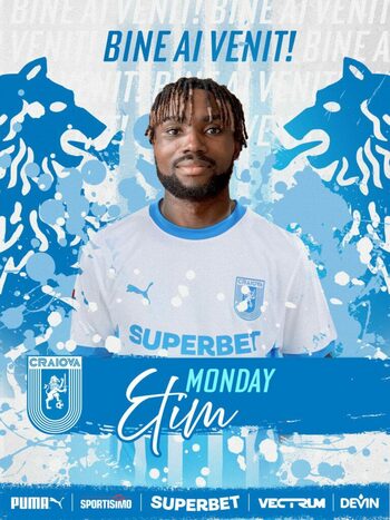 U Craiova atacă titlul cu Monday Etim! Nigerianul a devenit, oficial, „leu“
