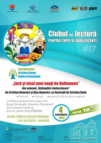 Craiova: Clubul de lectură pentru copii și adolescenți la Muzeul Cărții și Exilului Românesc