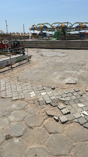 Anghel (ANPC): Pavimentul din parcul de distracții din zona Belona, Eforie Nord – un monument al nepăsării