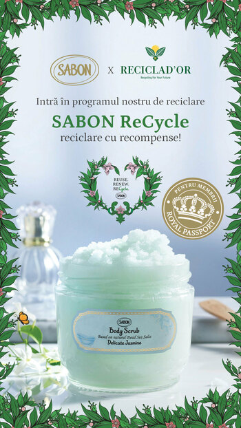 SABON România: Program de reciclare a ambalajelor în parteneriat cu Reciclad’OR